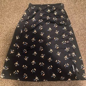 Madewell Black Floral Skirt